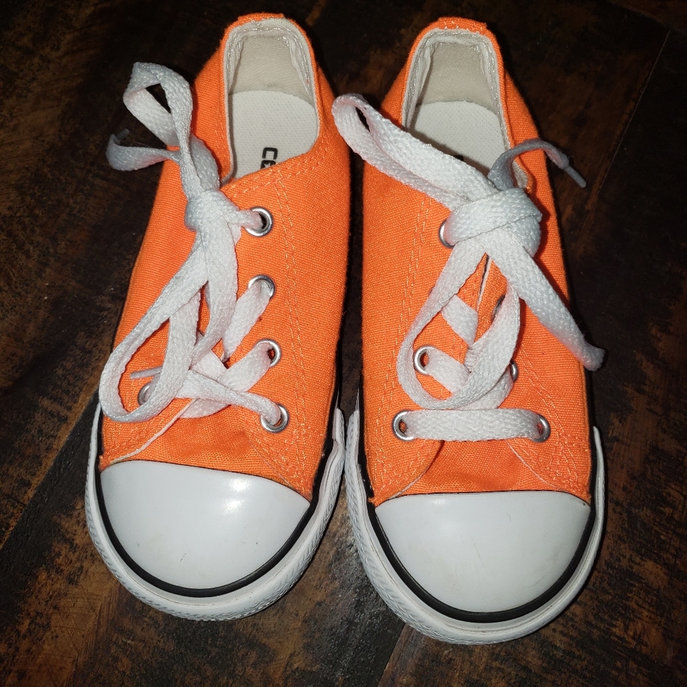 Toddler Converse - Neon Orange - WORN ONCE
